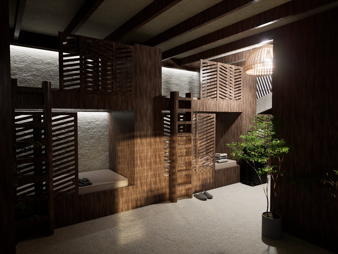 Alcôves et espaces de couchage en bois