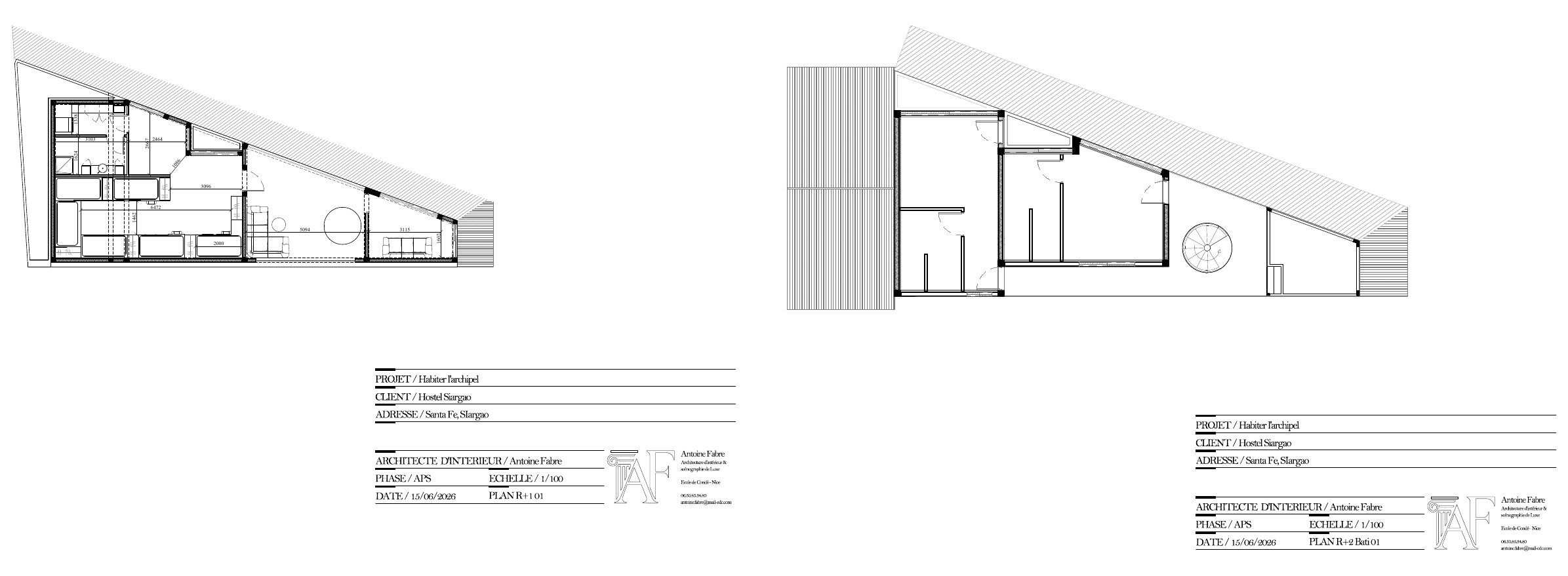 Plans des niveaux R+1 et R+2