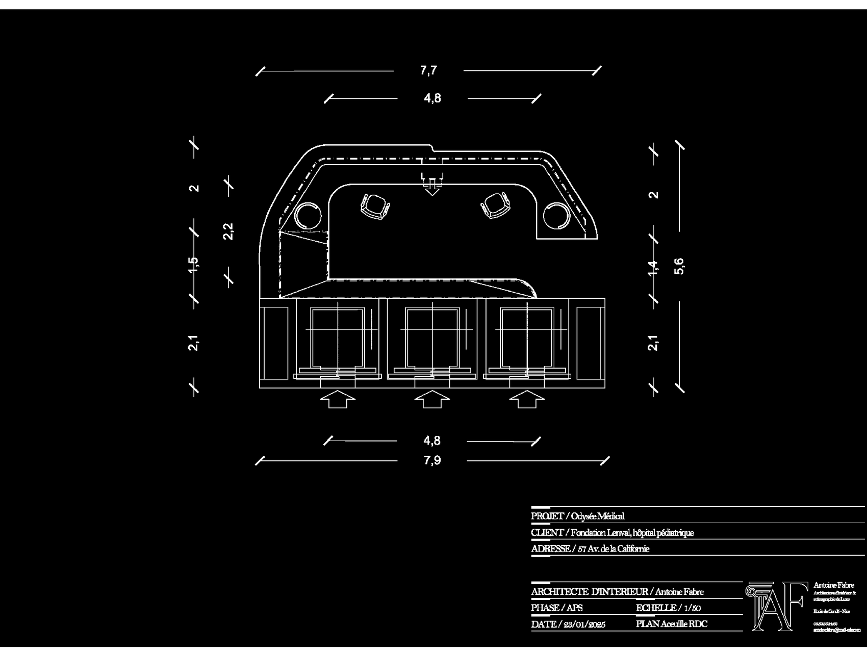 Plan et élévation du phare d’accueil